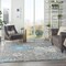 Homeroots 8 x 10 ft. Charcoal & Blue Big Flower Area Rug 385417 - alternate 4